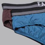 Men Brown & Blue Pack Of 2 Solid Cotton Briefs